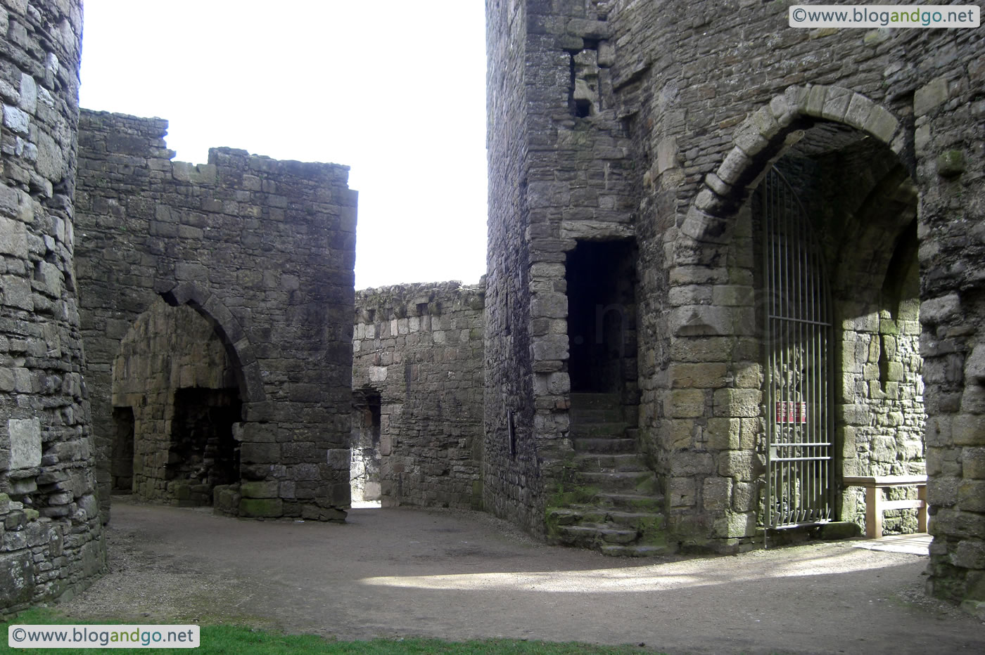 Beaumaris Castle - Inside the South gate